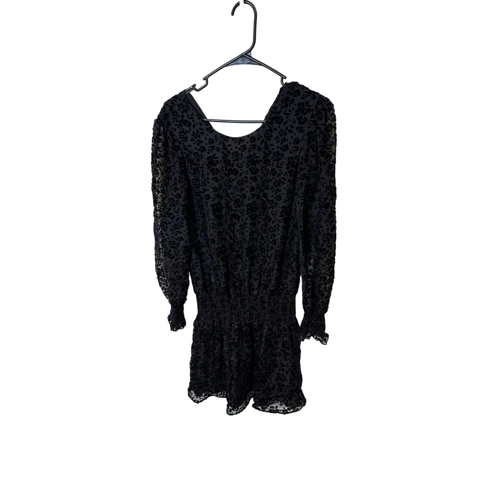 Parker Black Velvet Burnout Leopard Mini Dress Womens Small P9K4079VBN